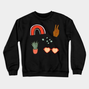 Peace, love and houseplants red Crewneck Sweatshirt